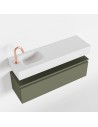 ANDOR Komplet badmiljø venstrevendt håndvask B100 cm MDF - Armygrøn/Talkum