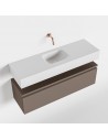 ANDOR Komplet badmiljø centreret håndvask B100 cm MDF - Røg/Talkum