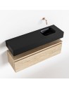 ANDOR Komplet badmiljø højrevendt håndvask B100 cm MDF - Vasket eg/Sort