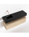 ANDOR Komplet badmiljø venstrevendt håndvask B100 cm MDF - Vasket eg/Sort