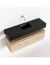 ANDOR Komplet badmiljø centreret håndvask B100 cm MDF - Vasket eg/Sort