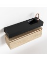 ANDOR Komplet badmiljø højrevendt håndvask B100 cm MDF - Vasket eg/Sort