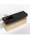 ANDOR Komplet badmiljø venstrevendt håndvask B100 cm MDF - Vasket eg/Sort