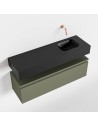 ANDOR Komplet badmiljø højrevendt håndvask B100 cm MDF - Armygrøn/Sort