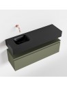 ANDOR Komplet badmiljø venstrevendt håndvask B100 cm MDF - Armygrøn/Sort