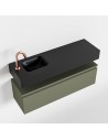 ANDOR Komplet badmiljø venstrevendt håndvask B100 cm MDF - Armygrøn/Sort