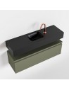 ANDOR Komplet badmiljø centreret håndvask B100 cm MDF - Armygrøn/Sort