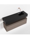 ANDOR Komplet badmiljø højrevendt håndvask B100 cm MDF - Røg/Sort