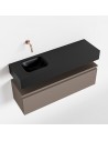 ANDOR Komplet badmiljø venstrevendt håndvask B100 cm MDF - Røg/Sort