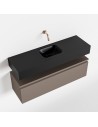 ANDOR Komplet badmiljø centreret håndvask B100 cm MDF - Røg/Sort