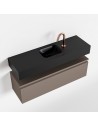 ANDOR Komplet badmiljø centreret håndvask B100 cm MDF - Røg/Sort