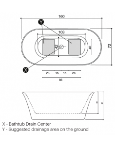 B2S fritstående badekar 160... 2