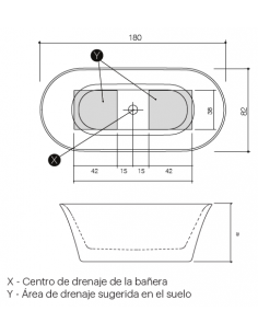 B2M fritstående badekar 180... 2