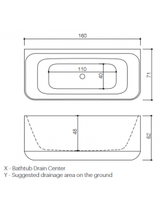 B7 fritstående badekar 160... 2