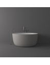 B11 rundt fritstående badekar Ø135 cm solid surface - Mat hvid/Lysegrå