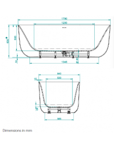 B15 fritstående badekar 179... 2
