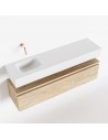 ANDOR Komplet badmiljø venstrevendt håndvask B120 cm MDF - Vasket eg/Talkum