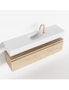 ANDOR Komplet badmiljø centreret håndvask B120 cm MDF - Vasket eg/Talkum