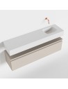 ANDOR Komplet badmiljø højrevendt håndvask B120 cm MDF - Linned/Talkum