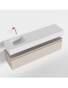 ANDOR Komplet badmiljø venstrevendt håndvask B120 cm MDF - Linned/Talkum