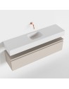 ANDOR Komplet badmiljø centreret håndvask B120 cm MDF - Linned/Talkum