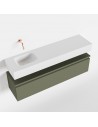 ANDOR Komplet badmiljø venstrevendt håndvask B120 cm MDF - Armygrøn/Talkum