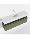 ANDOR Komplet badmiljø centreret håndvask B120 cm MDF - Armygrøn/Talkum