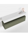 ANDOR Komplet badmiljø højrevendt håndvask B120 cm MDF - Armygrøn/Talkum