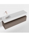 ANDOR Komplet badmiljø venstrevendt håndvask B120 cm MDF - Røg/Talkum