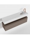 ANDOR Komplet badmiljø højrevendt håndvask B120 cm MDF - Røg/Talkum