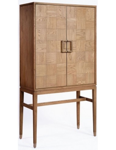 Vitrineskab i egetræ og metal H181 cm...