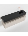 ANDOR Komplet badmiljø højrevendt håndvask B120 cm MDF - Linned/Sort