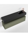 ANDOR Komplet badmiljø højrevendt håndvask B120 cm MDF - Armygrøn/Sort