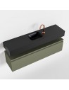 ANDOR Komplet badmiljø centreret håndvask B120 cm MDF - Armygrøn/Sort