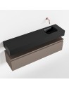 ANDOR Komplet badmiljø højrevendt håndvask B120 cm MDF - Røg/Sort