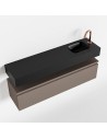 ANDOR Komplet badmiljø højrevendt håndvask B120 cm MDF - Røg/Sort