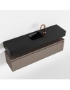 ANDOR Komplet badmiljø centreret håndvask B120 cm MDF - Røg/Sort