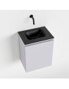 OLAN Komplet badmiljø centreret håndvask B40 cm MDF - Svag grå/Sort