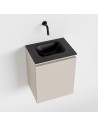 OLAN Komplet badmiljø centreret håndvask B40 cm MDF - Linned/Sort