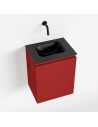 OLAN Komplet badmiljø centreret håndvask B40 cm MDF - Rød/Sort