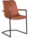 Spisebordsstol i microfiber og metal H87 cm - Cognac