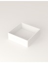 LC1S bordmonteret håndvask 37 x 37 cm solid surface - Mat hvid