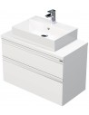 BRAVE Komplet badmiljø med håndvask B90 cm Keramik og MDF - Hvid højglans