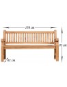 Havebænk i teaktræ B150 cm - Teak