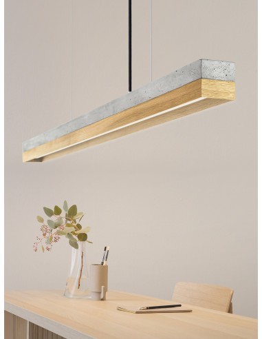 Langbordspendel i beton og egetræ 122...