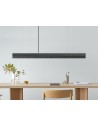 Langbordspendel i beton og træ 122 cm 25W LED - Mørk beton/Brændt træ