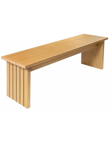 Woodman Stripe Bænk B150 cm - Eg/Sort