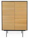 Woodman Stripe Vitrineskab H140 x B101 cm - Eg/Sort