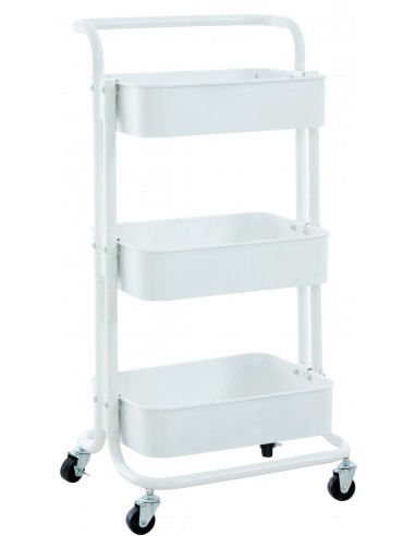 Mailo Rullevogn i metal H75 cm - Hvid