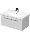 ELITE Komplet badmiljø med håndvask B80 cm Keramik og MDF - Hvid højglans